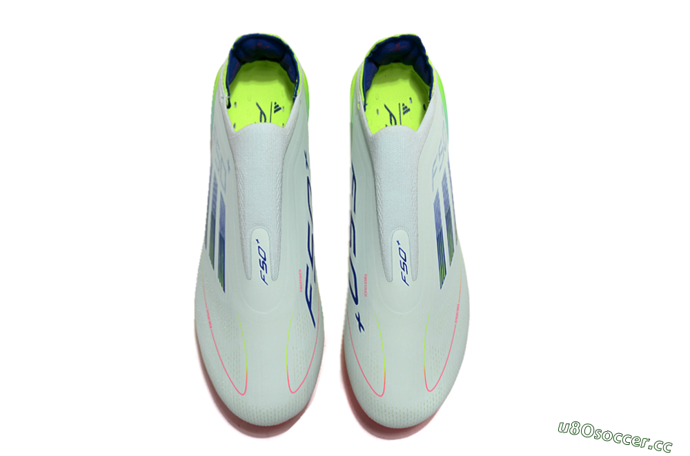 Unisex Adidas F50+ Lightstrike Pro Laceless FG Firm Ground Low-Tops Football Boots - Jade/Rainbow 4