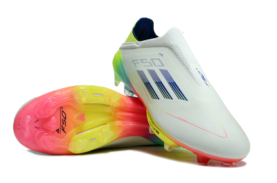Unisex Adidas F50+ Lightstrike Pro Laceless FG Firm Ground Low-Tops Football Boots - Jade/Rainbow