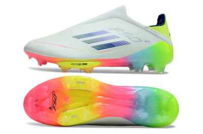 Unisex Adidas F50+ Lightstrike Pro Laceless FG Firm Ground Low-Tops Football Boots - Jade/Rainbow