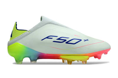Unisex Adidas F50+ Lightstrike Pro Laceless FG Firm Ground Low-Tops Football Boots - Jade/Rainbow