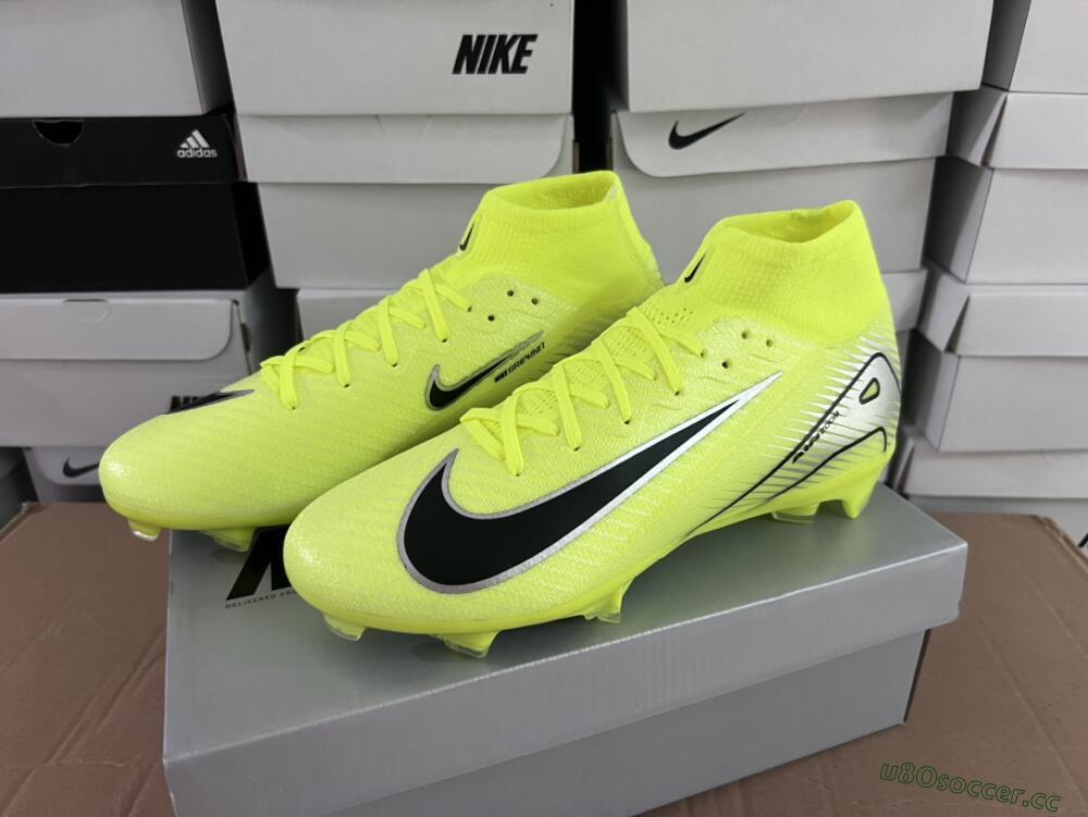 Men's Nike Air Zoom Mercurial Superfly 16 Elite FG Firm Ground High-Tops Football Boots - Yellow/Sliver/Black