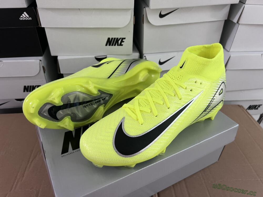 Men's Nike Air Zoom Mercurial Superfly 16 Elite FG Firm Ground High-Tops Football Boots - Yellow/Sliver/Black