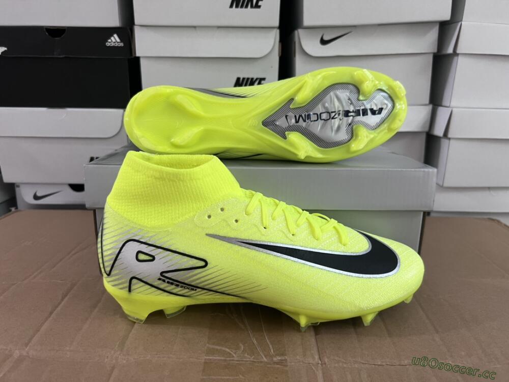 Men's Nike Air Zoom Mercurial Superfly 16 Elite FG Firm Ground High-Tops Football Boots - Yellow/Sliver/Black