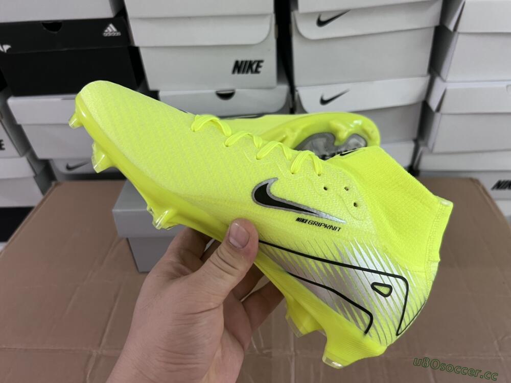 Men's Nike Air Zoom Mercurial Superfly 16 Elite FG Firm Ground High-Tops Football Boots - Yellow/Sliver/Black