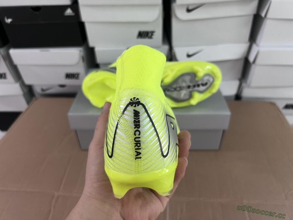 Men's Nike Air Zoom Mercurial Superfly 16 Elite FG Firm Ground High-Tops Football Boots - Yellow/Sliver/Black