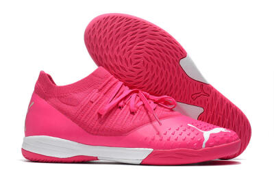 Men's Puma Future Z 1.3 Teazer IC Indoor & Futsal Low-Tops Football Shoes - Pink/White