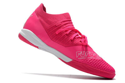 Men's Puma Future Z 1.3 Teazer IC Indoor & Futsal Low-Tops Football Shoes - Pink/White