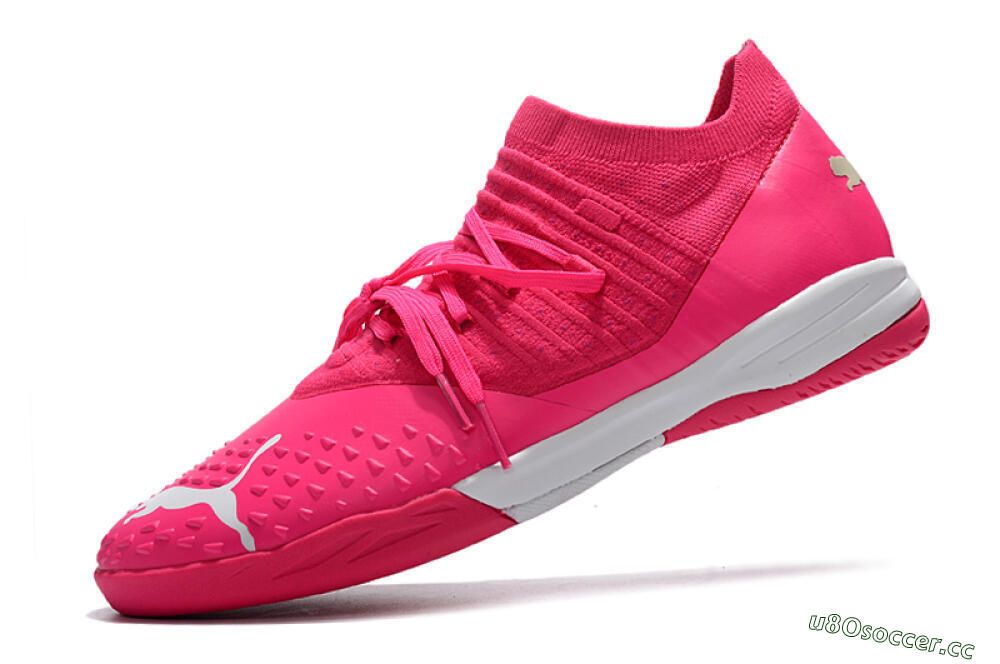 Men's Puma Future Z 1.3 Teazer IC Indoor & Futsal Low-Tops Football Shoes - Pink/White 5