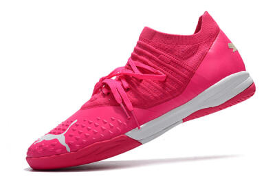 Men's Puma Future Z 1.3 Teazer IC Indoor & Futsal Low-Tops Football Shoes - Pink/White