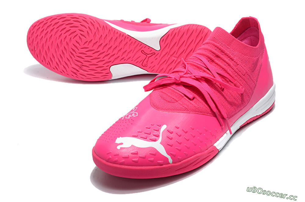 Men's Puma Future Z 1.3 Teazer IC Indoor & Futsal Low-Tops Football Shoes - Pink/White 3