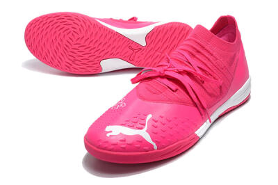 Men's Puma Future Z 1.3 Teazer IC Indoor & Futsal Low-Tops Football Shoes - Pink/White