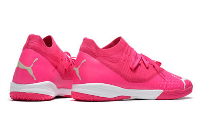 Men's Puma Future Z 1.3 Teazer IC Indoor & Futsal Low-Tops Football Shoes - Pink/White
