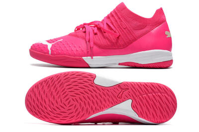 Men's Puma Future Z 1.3 Teazer IC Indoor & Futsal Low-Tops Football Shoes - Pink/White