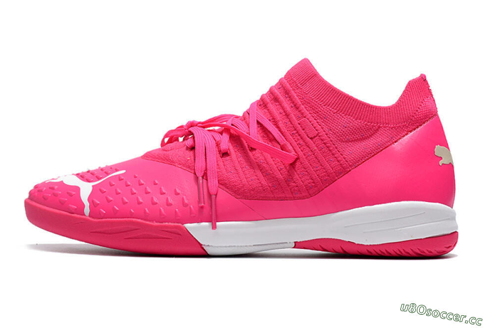 Men's Puma Future Z 1.3 Teazer IC Indoor & Futsal Low-Tops Football Shoes - Pink/White 0