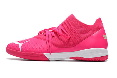 Men's Puma Future Z 1.3 Teazer IC Indoor & Futsal Low-Tops Football Shoes - Pink/White