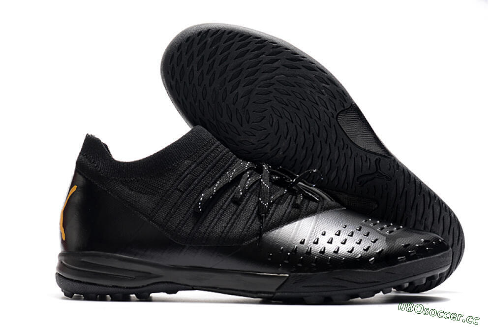Men's Puma Future Z 1.3 Teazer IC Indoor & Futsal Low-Tops Football Shoes - Black/Yellow 2