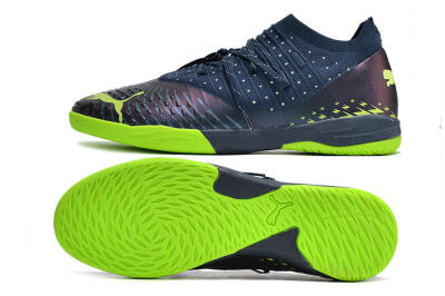Men's Puma Future Z 1.3 Teazer IC Indoor & Futsal Low-Tops Football Shoes - Blue/Yellow