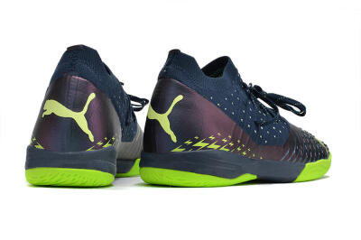 Men's Puma Future Z 1.3 Teazer IC Indoor & Futsal Low-Tops Football Shoes - Blue/Yellow