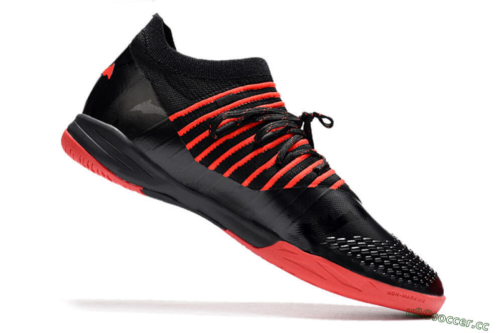 Men's Puma Future Z 1.3 Teazer IC Indoor & Futsal Low-Tops Football Shoes - Black/Red 4