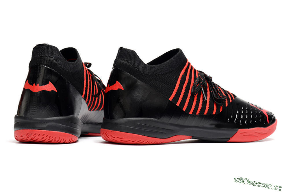 Men's Puma Future Z 1.3 Teazer IC Indoor & Futsal Low-Tops Football Shoes - Black/Red 6