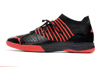 Men's Puma Future Z 1.3 Teazer IC Indoor & Futsal Low-Tops Football Shoes - Black/Red