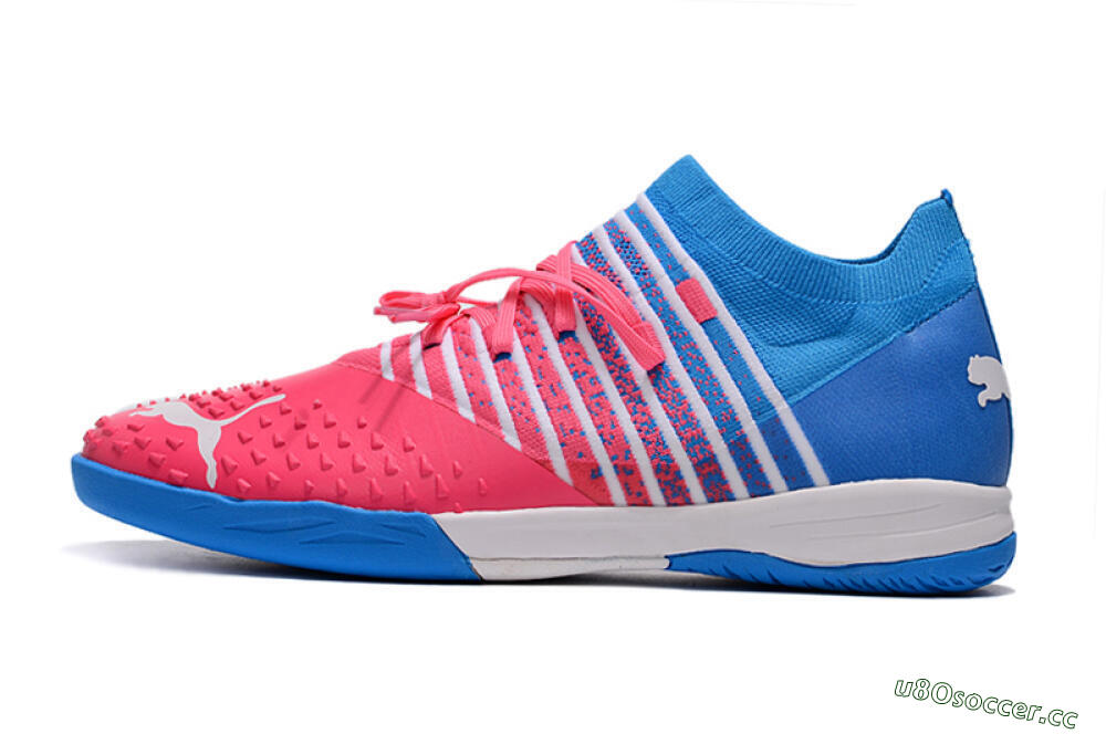 Men's Puma Future Z 1.3 Teazer IC Indoor & Futsal Low-Tops Football Shoes - Red/White/Blue 0