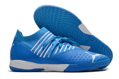 Men's Puma Future Z 1.3 Teazer IC Indoor & Futsal Low-Tops Football Shoes - Blue/White