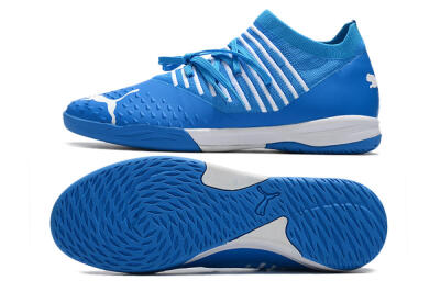Men's Puma Future Z 1.3 Teazer IC Indoor & Futsal Low-Tops Football Shoes - Blue/White