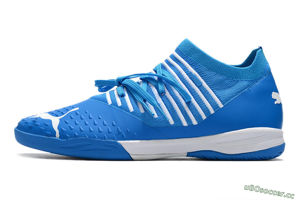 Men's Puma Future Z 1.3 Teazer IC Indoor & Futsal Low-Tops Football Shoes - Blue/White 0