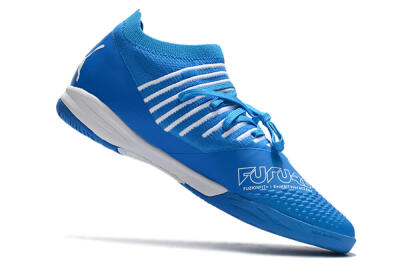 Men's Puma Future Z 1.3 Teazer IC Indoor & Futsal Low-Tops Football Shoes - Blue/White