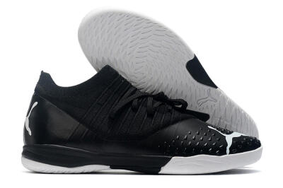 Men's Puma Future Z 1.3 Teazer IC Indoor & Futsal Low-Tops Football Shoes - Black/White