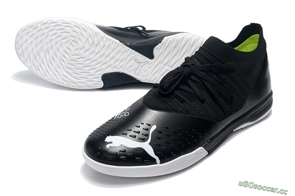 Men's Puma Future Z 1.3 Teazer IC Indoor & Futsal Low-Tops Football Shoes - Black/White 3