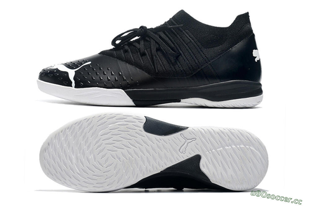 Men's Puma Future Z 1.3 Teazer IC Indoor & Futsal Low-Tops Football Shoes - Black/White 1