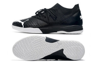 Men's Puma Future Z 1.3 Teazer IC Indoor & Futsal Low-Tops Football Shoes - Black/White