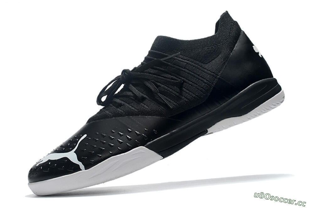 Men's Puma Future Z 1.3 Teazer IC Indoor & Futsal Low-Tops Football Shoes - Black/White 5