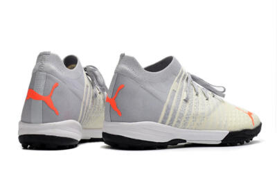 Men's Puma Future Z 1.3 Teazer TF Artificial Turf Low-Tops Football Shoes - Beige/Grey/Orange