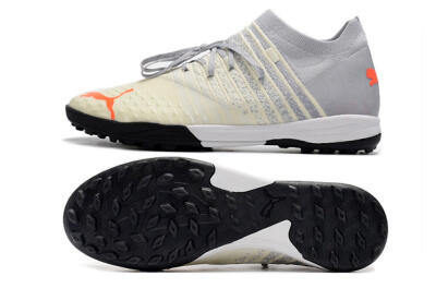 Men's Puma Future Z 1.3 Teazer TF Artificial Turf Low-Tops Football Shoes - Beige/Grey/Orange