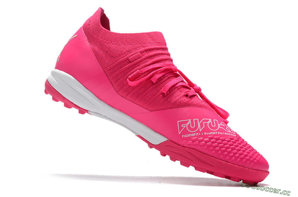 Men's Puma Future Z 1.3 Teazer TF Artificial Turf Low-Tops Football Shoes - Pink/White 4
