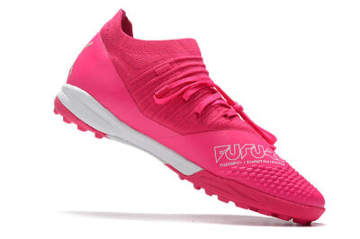 Men's Puma Future Z 1.3 Teazer TF Artificial Turf Low-Tops Football Shoes - Pink/White