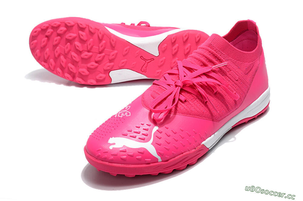 Men's Puma Future Z 1.3 Teazer TF Artificial Turf Low-Tops Football Shoes - Pink/White 3