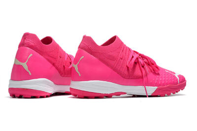Men's Puma Future Z 1.3 Teazer TF Artificial Turf Low-Tops Football Shoes - Pink/White