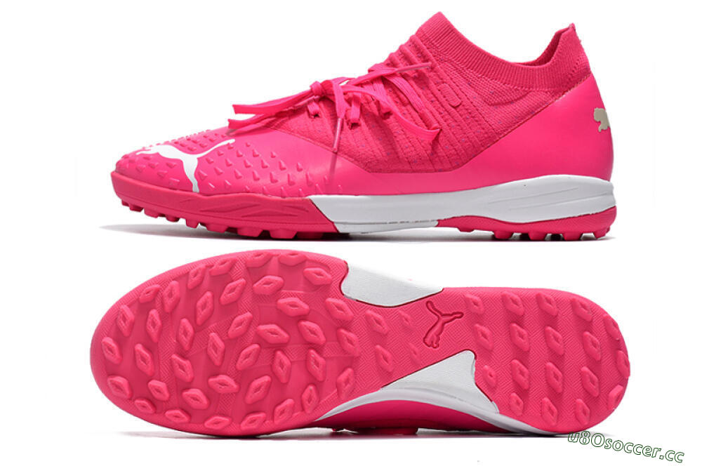 Men's Puma Future Z 1.3 Teazer TF Artificial Turf Low-Tops Football Shoes - Pink/White 1