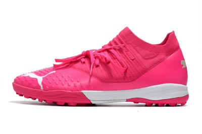 Men's Puma Future Z 1.3 Teazer TF Artificial Turf Low-Tops Football Shoes - Pink/White