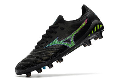 Men's Mizuno Morelia Neo 3 FG Firm Ground Low-Tops Football Boots - Black/Rainbow