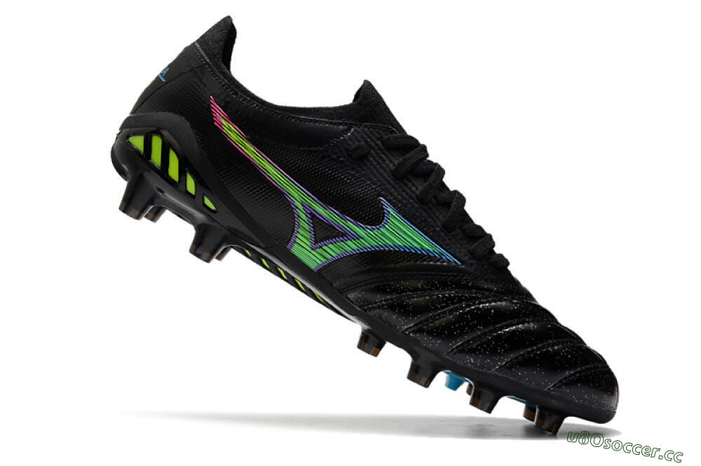 Men's Mizuno Morelia Neo 3 FG Firm Ground Low-Tops Football Boots - Black/Rainbow 4