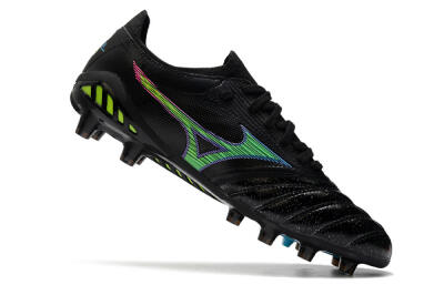 Men's Mizuno Morelia Neo 3 FG Firm Ground Low-Tops Football Boots - Black/Rainbow