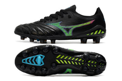 Men's Mizuno Morelia Neo 3 FG Firm Ground Low-Tops Football Boots - Black/Rainbow