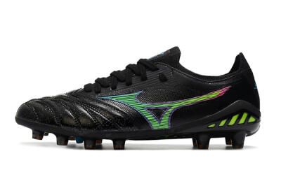 Men's Mizuno Morelia Neo 3 FG Firm Ground Low-Tops Football Boots - Black/Rainbow