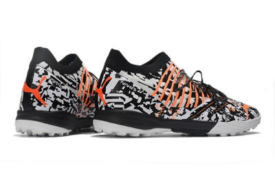 Men's Puma Future Z 1.3 Teazer TF Artificial Turf Low-Tops Football Shoes - White/Black/Orange