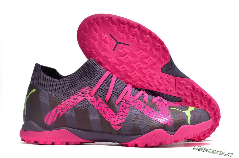Men's Puma Future Ultimate TF Artificial Turf Low-Tops Football Shoes - Purple/Pink/Yellow 2